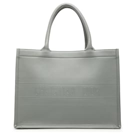 Dior Borsa Libro Media in Pelle Grigia Embossed