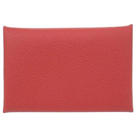 Estuche para tarjetas de visita Hermès Calvi Duo en cuero Epsom