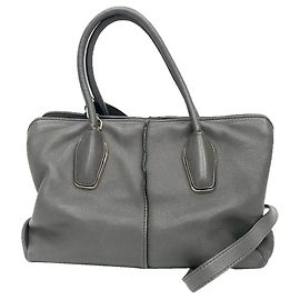 Bolso de Hombro TOD'S D-BOW en Cuero Gris
