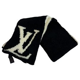 Écharpe en laine noire et blanche Louis Vuitton