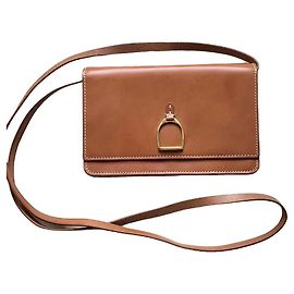 Mini Clutch Ralph Lauren in Pelle Cognac Camel