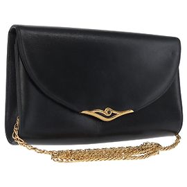 Borsa a spalla in pelle Cartier Navy Gold Auth bs33045