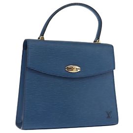 LOUIS VUITTON Borsa a Mano Epi Malesherbes Blu M52375 LV Auth ep13253