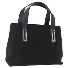 Borsa a mano Salvatore Ferragamo in tela nera 339933 Auth bs33179