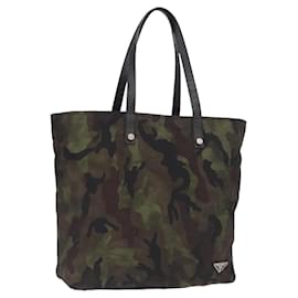 PRADA Borsa Tote Camouflage in Nylon Khaki Auth gh1628
