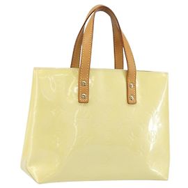 LOUIS VUITTON Monogram Vernis Reade PM Bolsa de Mão Cinza M91145 LV Auth ep13110