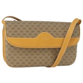 GUCCI Micro GG Supreme Schultertasche PVC Beige Gold 004 106 0024 Auth BA10006