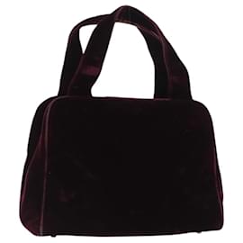 PRADA Borsa a Mano Velluto Viola Argento Auth bs33182