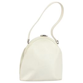 GUCCI Handtasche aus Leder in Weiß Silber Auth 170514