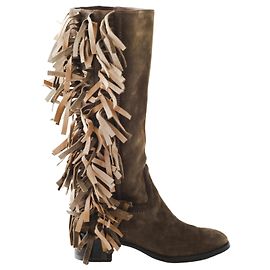 Autre Marque Botas de Camurça Marrom com Franjas Santoni