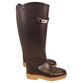 Schwarze Hermès "Faustine" Stiefel, Größe 39