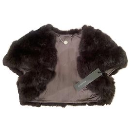 Autre Marque Elegante bolero pelliccia di lapin marrone del brand AnnaRita N nuovo con etichetta