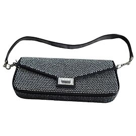 Borsa Baguette STRASS in Nylon e Pelle Nera The Kooples