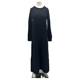 Autre Marque Langes Kleid aus schwarzer Wolle