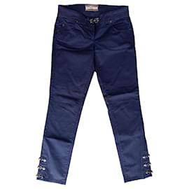 Galliano Jeans Navy Blue Cotton Elastane Low Rise
