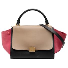 Céline Borsa Trapeze in pelle di vitello e suede tricolore nera Celine piccola