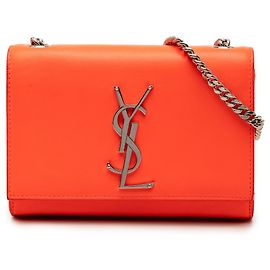 Saint Laurent Orange Small Leather Monogram Kate Crossbody