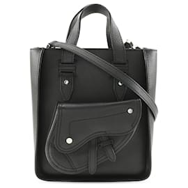 Borsa Saddle mini in pelle di vitello grana nera Dior