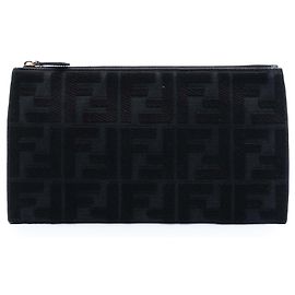 Clutch in tela Zucca nera Fendi