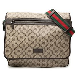 Borsa a tracolla Gucci GG Supreme Web marrone