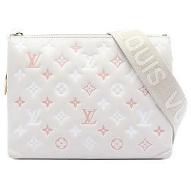 Coussin PM in agnello goffrato Monogram tricolore marrone Louis Vuitton
