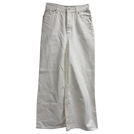 Loewe Hochtaillierte Weitbein-Jeans aus weißer Baumwolle