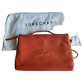 Longchamp Foulonné Leather Handbag Orange