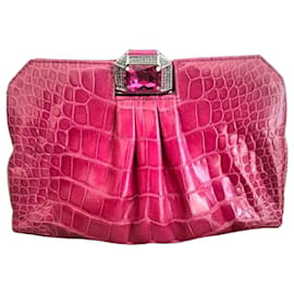 Gianni Versace Rosa Krokodil Clutch-Tasche
