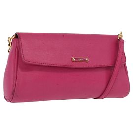 FENDI Schultertasche Leder 2way Rosa Gold Auth ka2012