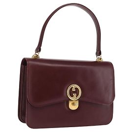 Gucci Handtasche aus Bordeaux-Leder mit Gold Auth ep13170