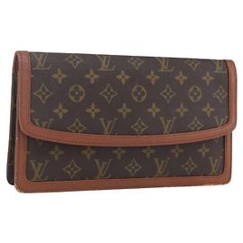 LOUIS VUITTON Pochette Damier Monogram GM Borsa Clutch M51810 LV Auth ka2206