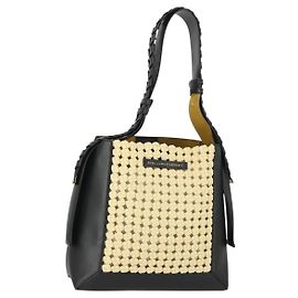 Autre Marque Stella McCartney Schultertasche aus Strohleder Beige Gold Auth 165555