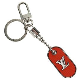 LOUIS VUITTON Portachiavi LV Tab Charm metal Arancione M62787 LV Auth 169132V