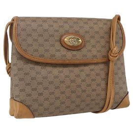 Gucci Borsa a Spalla Micro GG Supreme PVC Beige Oro 14 007 5548 Auth ka2039