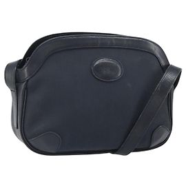 Borsa a Spalla Burberrys in Pelle Blu Navy Oro Auth BA9943