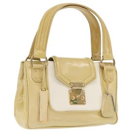 Borsa a mano bicolore in smalto giallo LOUIS VUITTON Cruise line M92547 Auth ep13148