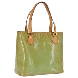 LOUIS VUITTON Borsa a Mano Monogram Vernis Houston Blu Baby M91005 LV Auth 168158