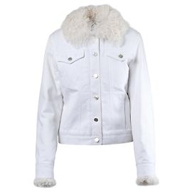 Giacca in denim bianco e pelliccia di agnello Gucci di Tom Ford
