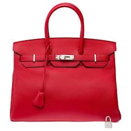 Borsa HERMES Birkin 35 in Pelle Rossa - 103312 - Hermès