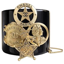 Raro bracciale largo dichiarativo in oro nero di Chanel 14A Paris Dallas