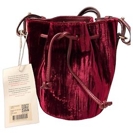SéZane Borsa a Spalla Micro Farrow in Velluto Bordeaux di Sezane