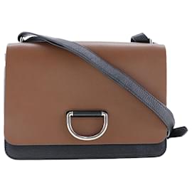 Borsa a tracolla D Ring bicolore in pelle marrone medio Burberry