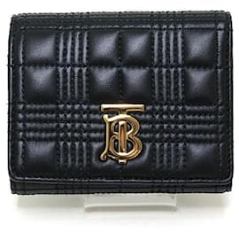 Burberry Tri-fold Wallet in Black Leather