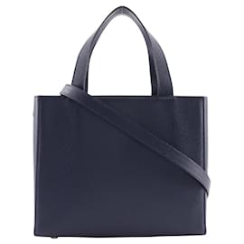 Borsa a Spalla Celine MC1739 in Pelle di Vitello Blu Navy 2 Vie A5 - Céline