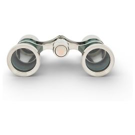 NUEVO PAR DE GAFAS DE ÓPERA ROLEX DE ACERO PALIADO ESMALTADAS EN VERDE