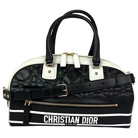 Borsa da bowling con zip Medium Dior Vibe in pelle di agnello Cannage Christian Dior