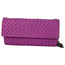 Bottega Veneta Nappa Intrecciato Contiental Flap Wallet Clutch