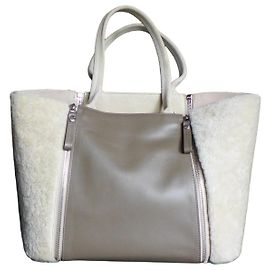 Autre Marque Borsa a spalla Sabatier 1947 in pelle e pelliccia