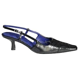 Burberry Pumps aus schwarzem Leder mit Fersenriemen Größe 39