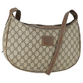 Gucci Borsa a Spalla GG Supreme PVC Beige Oro 001 256 0719 Auth BA9947